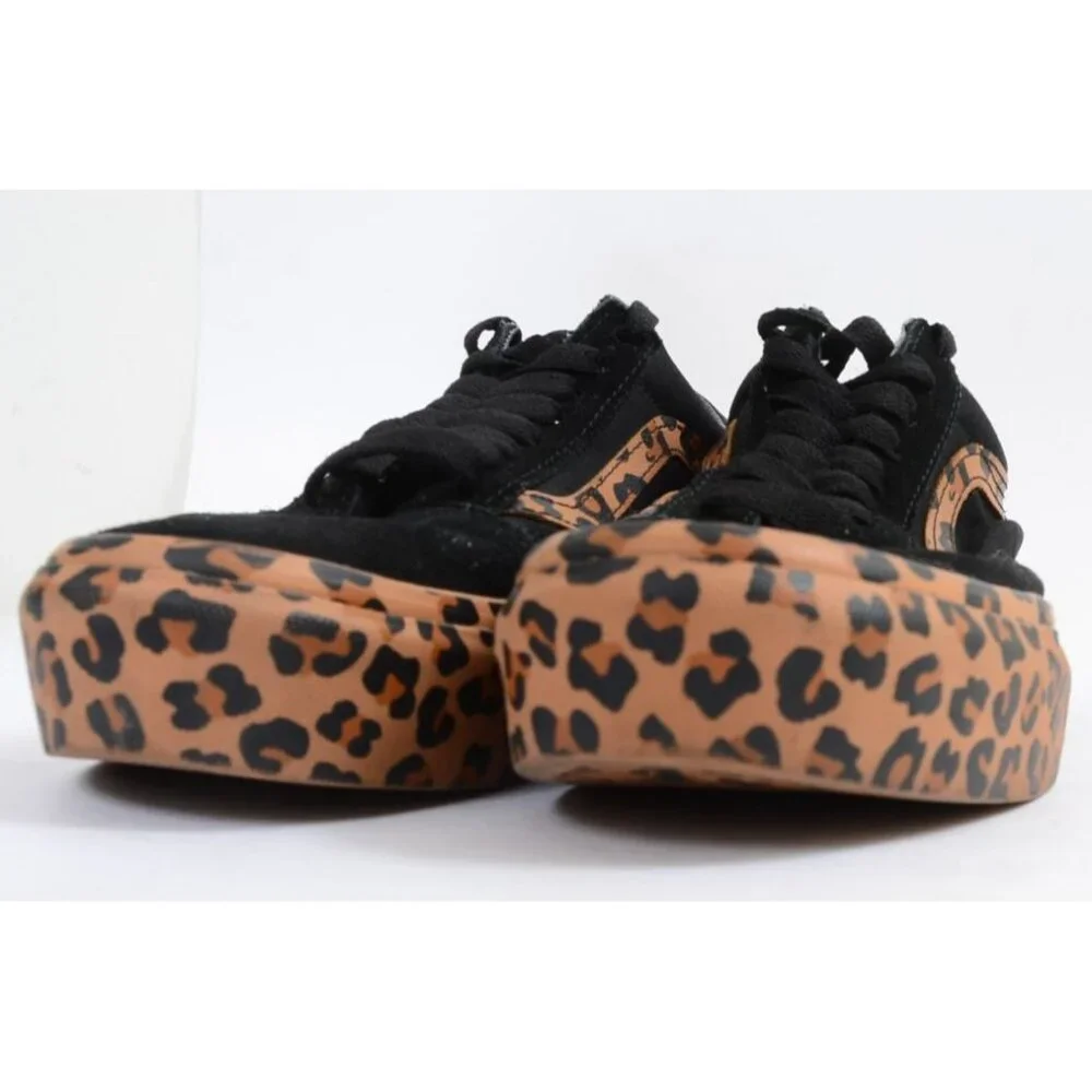 Vans Old Skool Women's 8.5 Men's 7 Platform Leopard Print Trim Low-top Sneakers - Picture 6 of 10